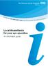 Local Anaesthesia for your eye operation. An information guide
