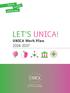 LET S UNICA! UNICA Work Plan