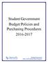 Student Government Budget Policies and Purchasing Procedures