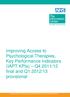 Improving Access to Psychological Therapies, Key Performance Indicators (IAPT KPIs) Q4 2011/12 final and Q1 2012/13 provisional