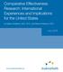Comparative Effectiveness Research: International Experiences and Implications for the United States