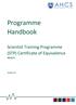 Programme Handbook. Scientist Training Programme (STP) Certificate of Equivalence 2014/15. Version 4.0