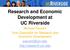 Research and Economic Development at UC Riverside