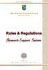 RULES & REGULATIONS, Office of the Vice President for Research Research Sector. Rules & Regulations. Research Support System