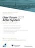 User forum 2017 ACG System