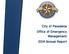 City of Pasadena Office of Emergency Management 2014 Annual Report