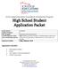 High School Student Application Packet