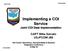 Implementing a COI Service Joint COI Data Implementation