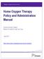 Home Oxygen Therapy Policy and Administration Manual
