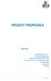 PROJECT PROPOSALS. May 2017