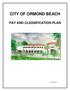 CITY OF ORMOND BEACH PAY AND CLASSIFICATION PLAN
