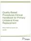 Quality-Based Procedures Clinical Handbook for Primary Unilateral Knee Replacement. Ministry of Health and Long-Term Care