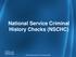 National Service Criminal History Checks (NSCHC) 2015 National Service Training Events