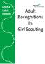 Adult Recognitions In Girl Scouting