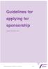 Guidelines for applying for sponsorship