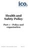 Health and Safety Policy Part 1 Policy and organisation
