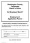 Washington County Tennessee Sheriff s Office. Ed Graybeal, Sheriff. Employment Application Packet