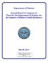 Department of Defense. Annual Report to Congress on Plans for the Department of Defense for the Support of Military Family Readiness