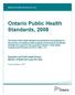 Ontario Public Health Standards, 2008