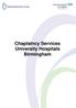 Chaplaincy Services University Hospitals Birmingham