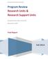 Program Review Research Units & Research Support Units