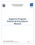 Supports Program Policies & Procedures Manual