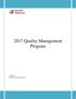 2017 Quality Management Program