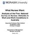 What Nurses Want: Analysis of the First National Survey on Nurses Attitudes to Work and Work Conditions in Australia