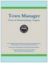 Town Manager. Town of Christiansburg, Virginia