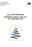 CALL FOR PROPOSALS EUROPEAN CAPITAL AND CITY OF CHRISTMAS 2018