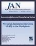 Accommodation and Compliance Series. Personal Assistance Services (PAS) in the Workplace
