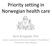 Priority setting in Norwegian health care