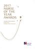 2017 NURSE OF THE YEAR AWARDS. AWARDS PROGRAMME 8 JUNE 2017 Culloden Hotel, Holywood