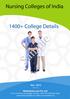 Sample INDEX. 1. List and Information about Nursing Colleges from India. 2. States