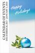 CALENDAR OF EVENTS DECEMBER 20, JANUARY 3, Happy Holidays