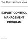 EXPORT CONTROL MANAGEMENT PROGRAM