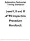 Automotive Technician Training Standards Level I, II and III ATTS Inspection Procedure Handbook