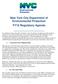 New York City Department of Environmental Protection FY16 Regulatory Agenda