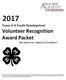 Texas 4-H Youth Development Volunteer Recognition Award Packet Also known as Salute to Excellence