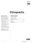 Chiropractic. Table of Contents SCHEDULE OF FEES. Schedule PROGRAMS OF CARE