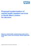 Proposed modernisation of mental health inpatient services in South West London: for decision