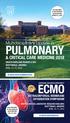 PULMONARY ECMO & CRITICAL CARE MEDICINE Multidisciplinary Update in EXTRACORPOREAL MEMBRANE OXYGENATION SYMPOSIUM WESTIN KIERLAND RESORT & SPA