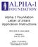 Alpha-1 Foundation Letter of Intent Application Instructions