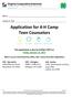 Application for 4-H Camp Teen Counselors