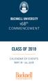 BUCKNELL UNIVERSITY. 168 th COMMENCEMENT CLASS OF 2018
