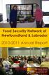 Food Security Network of Newfoundland & Labrador Annual Report