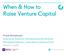 When & How to Raise Venture Capital