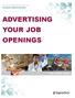 HUMAN RESOURCES ADVERTISING YOUR JOB OPENINGS