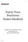 Family Nurse Practitioner Student Handbook