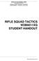 RIFLE SQUAD TACTICS W2B0011XQ STUDENT HANDOUT